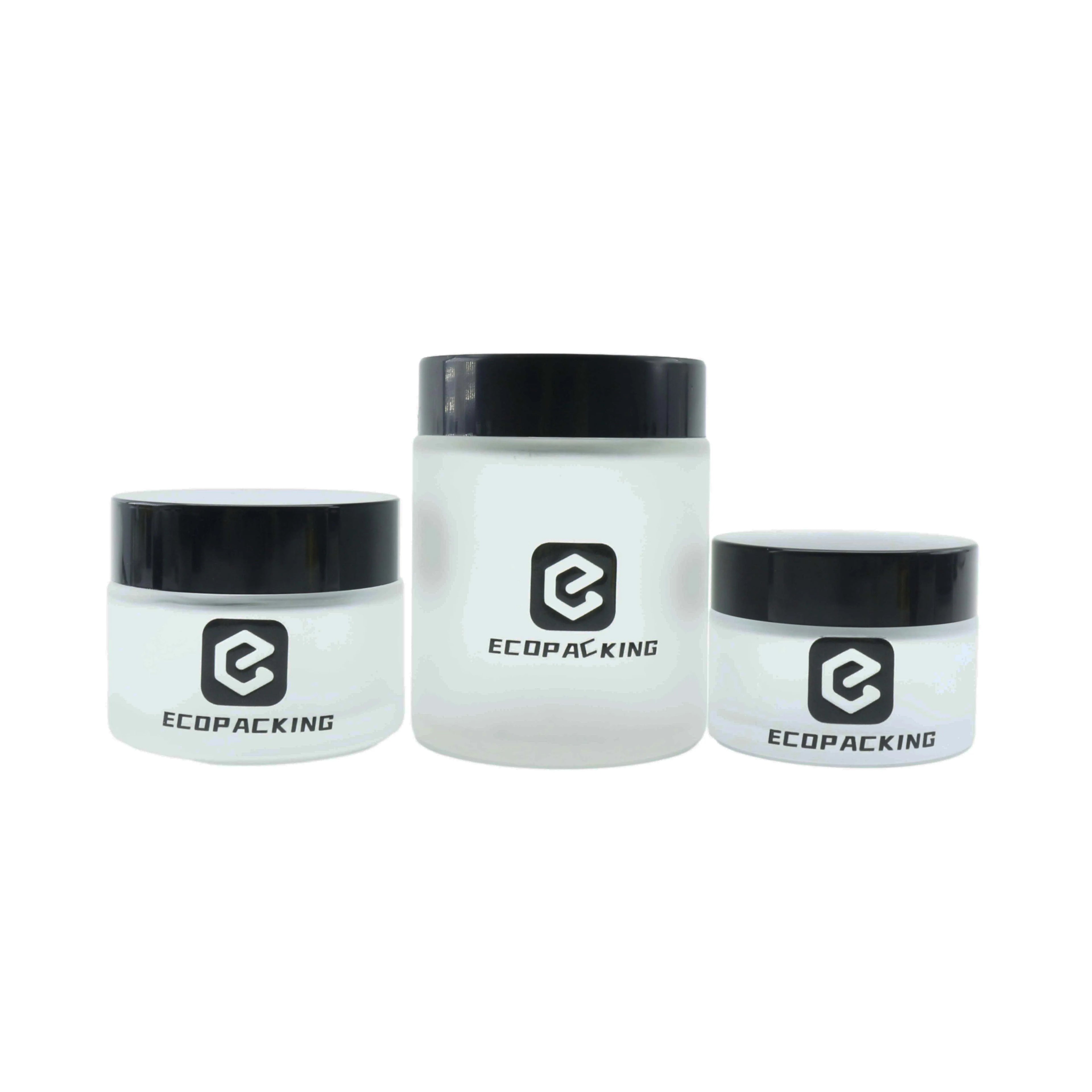 Round Frosted clear Glass Cream Jar Cosmetic Jar with Lids
