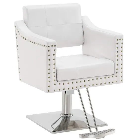 White Hair Salon Styling Barber Chair with Seat for Barber