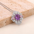 ZL0089 Trendy Designs 925 Sterling Silver Amethyst Wholesale Vintage-Inspired Everyday Birthstone Necklace Pendant
