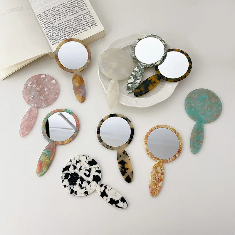 Jachon Custom Private LOGO Handheld Pocket Makeup Mirror Tortoise Acrylic Acetate Cellulose Hair Combs Product Category