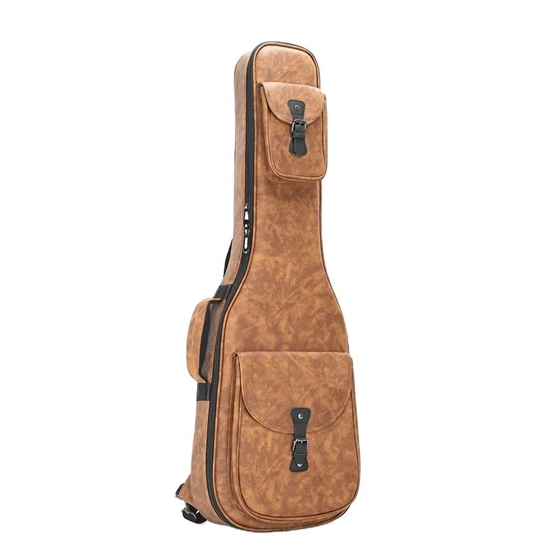 GB18 RM Individualized Brown Leather Electric Guitar Bag Fashion Instrument Accessories for Acoustic Guitars