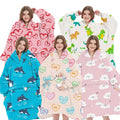 China Factory Wholesale Custom Warm Cozy Oversize Woven Flannel Sherpa Eco-Friendly Wearable Blanket Big Hooded Sweatshirt