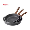 Luxury 20/22/24/26/28cm Cast Aluminum Fry Pan Wood Soft Touch Handle Ceramic Non-Stick Coating Kitchen Gas Induction Ready