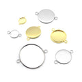 Stainless Steel 14mm Round Gold Cabochons Base Tray Bezels Blank Setting Supplies for Jewelry Making Findings Bracelet Pendant
