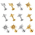 G23 Titanium Ear Cartilage Labret Ear Lip Studs 16G Star Light Helix Conch Tragus Daith Lobe Earrings Body Piercing Jewelry