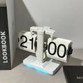 New Design Auto Flip Clock/retro Flip Down Calendar Clock/classical Bell Balance Flip Clock