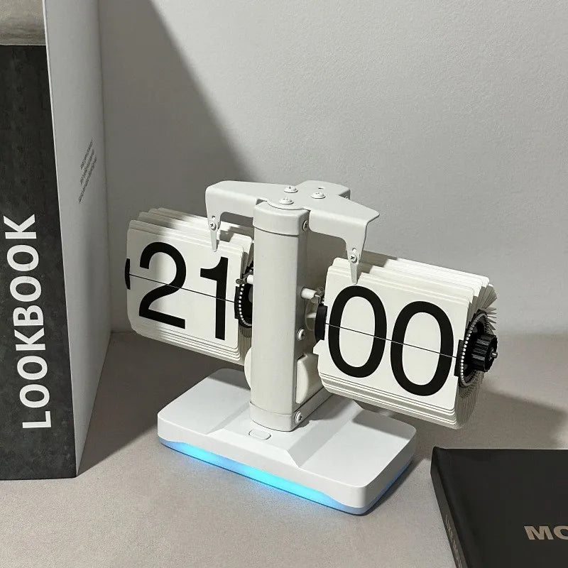 New Design Auto Flip Clock/retro Flip Down Calendar Clock/classical Bell Balance Flip Clock