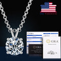 Local US Stock Hot Sale Fine Jewelry Gift Solid 925 Sterling Silver VVS Moissanite Diamond Solitaire Pendant Necklace for Women