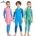 Long-Sleeved Kids' Swimwear Cute Children's Neoprene Wetsuit with Front Zipper for Swimming and Underwater Adventures