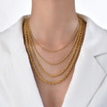2mm 3mm 4mm 5mm Non Tarnish 18k Gold Plated Twisted Chain Necklace 316L Stainless Steel Gold Rope Chain Necklace Women