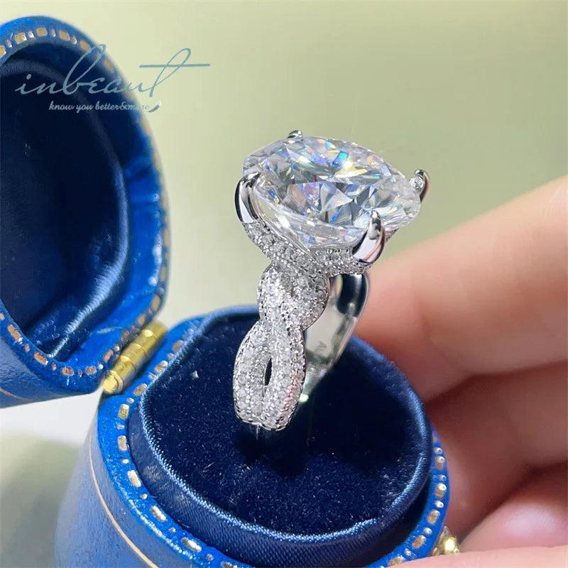 New Arrival Silver 925 Original 10 Carat Brilliant Cut Pass Diamond Test Sparkling D Color Moissanite Infinite Arm Ring Gift
