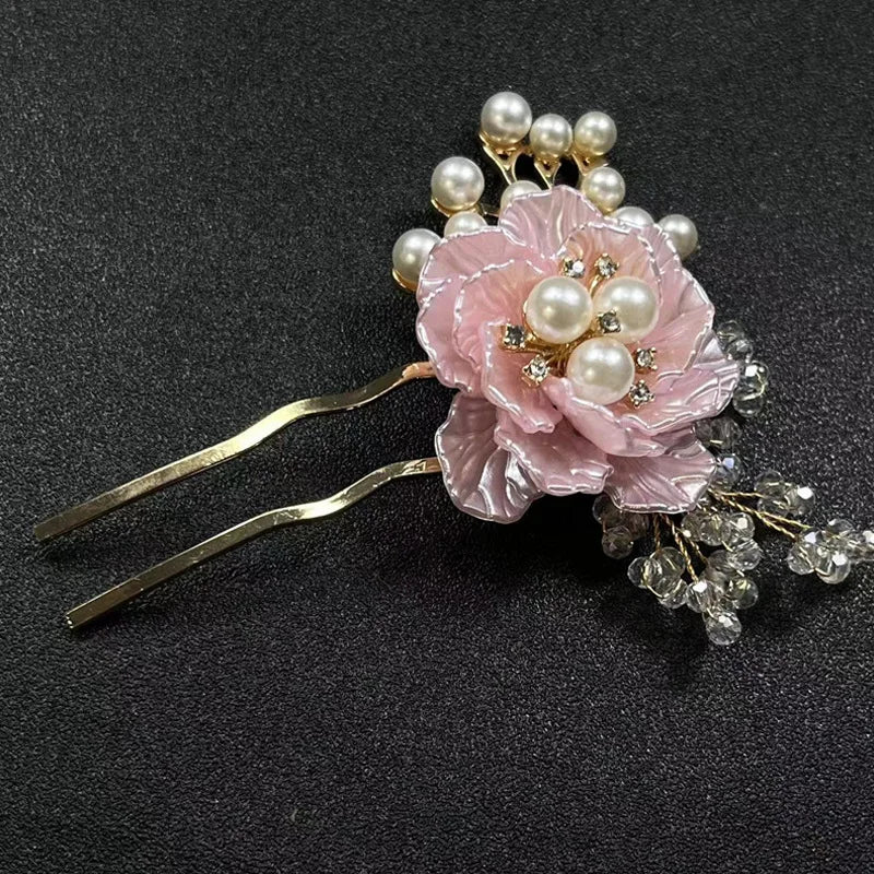 Premium Wholesale Pearl Flowers High Fashion Bridal Accessories Hairpin Headwear