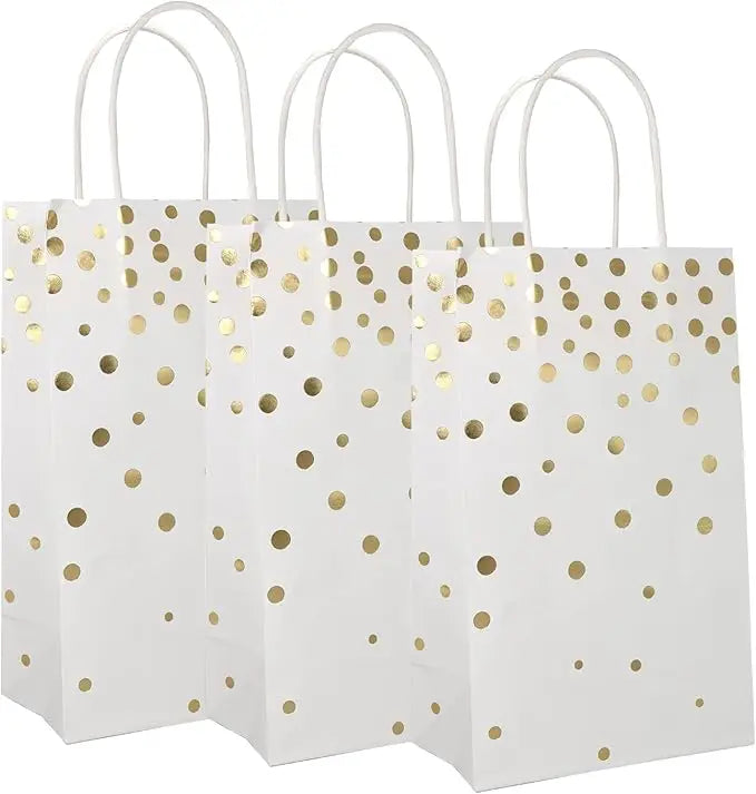 New Fancy Custom Logo Printed Gold Cardboard Surafce Handing Paper Bagspecial Paper Bag