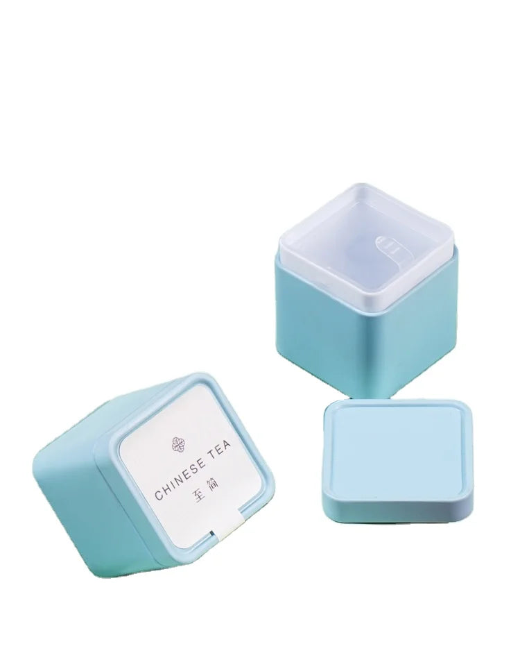 Ready to Ship 48*48*50mm 30g Mini Small square Metal Tin Can Packaging Box for Tea&candle MegaBDM