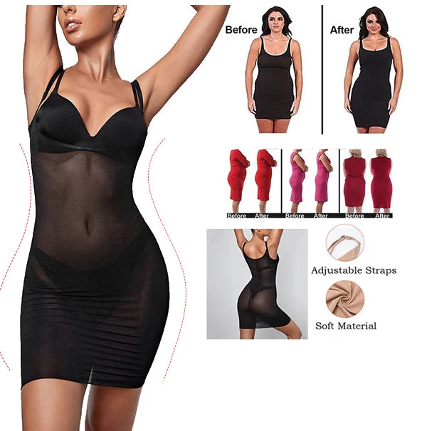 Ladymate OEM/ODM Control De La Barriga Vestido Shaper Cuerpo Full Slips for Women Under Dresses Body Shaping Shapewear slip