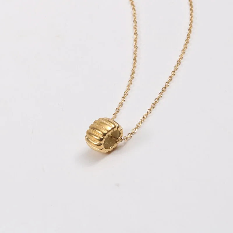 Creative Spiral Ellipse Necklace Gold Plated Pendant Necklaces Jewelry