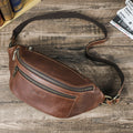 Contact's Metal Side Release Genuine Leather Fanny Pack for Men Crossbody Chest Waist Bag Luxury Bum Belt Belly Bag