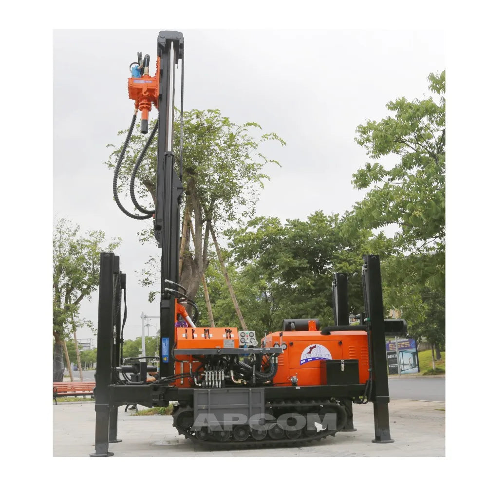 Water Well Drill Rig 200m 300m 400m Drill Rig Hydraulic Swivel Diesel Borehole  Portable Crawler Water Well Drilling Rig Machine
