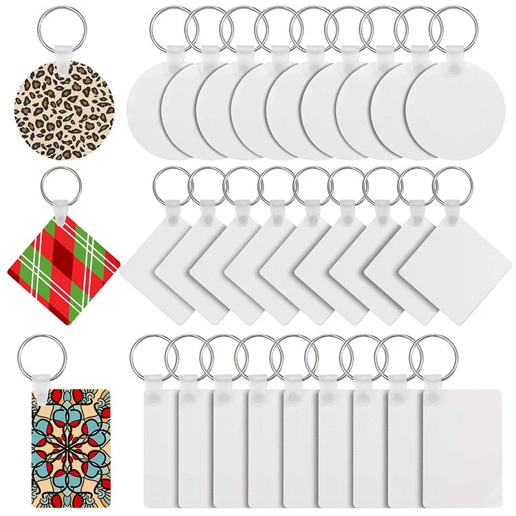 Customized Logo Wholesale Sublimation Blanks Key Chain Mdf Keychain Sublimation With Keyring Accessories