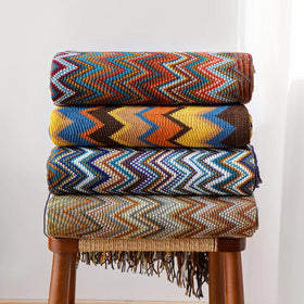Cygnus Bohemian Autumn and Winter Knitted Office Couch Cover Knitted Decorative Blanket Soft and Thick Sofa Throw Blanket