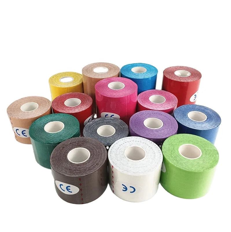 Kinesiology Cotton Elastic Sports Tape Hypoallergenic Adhesive Waterproof Breathable for Unisex Injury Recovery Sports Support