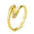 Custom Rose Gold  Embrace Rings for Women Romantic Valentines Gift Hug Hand Ring