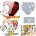 DIY Personalized Heart Rectangle Resin Picture Frame Mold Silicone Epoxy Photo Frame Casting Molds Cake Tools