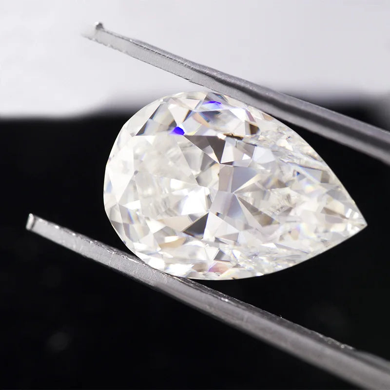 Madonna Pear Cut Loose Moissanite Diamond D E F Color with for GIA Certification