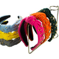 Butterfly Bling Diamond Accessories Gold Nail Bead Edge Hair Knotted Hair Accessories Velvet Headband for Women Girls