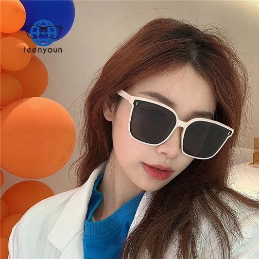 Teenyoun High Quality Fashion Unique Luxury Sun Glasses De Sol Shades Retro Big Frame Square Sunglasses 2023 New