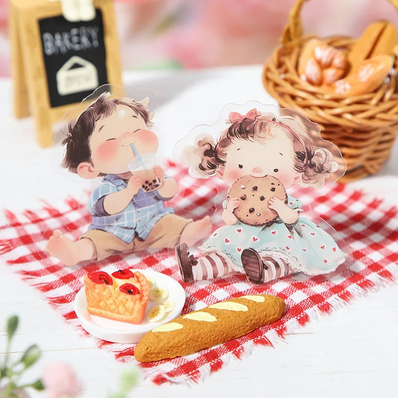 15 Sheets Per Pack Character Alien Theme PET Stickers Joyful Childhood Series 6 Cute Decoration