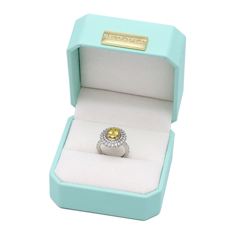 FADELI Wholesale Luxury Jewelry Storage Set Box Rain Silk Pattern with Custom Logo Various Colors Octagonal Gold Label FSC