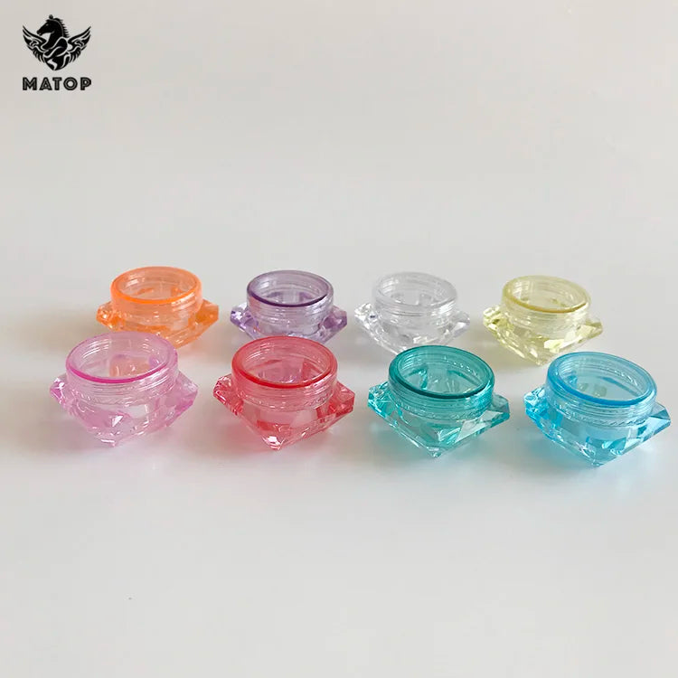 Stock Diamond Shape 3g 5g Plastic Cosmetic Jars for Cream in Bulk