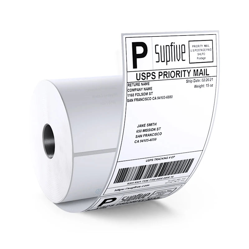 In Stock A6 Thermal Printer 500PCS Waybill Waterproof Thermal Shipping Label Sticker Thermal Paper