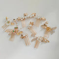 Handmade Wedding Anniversary Pearl Hair Comb Flower Leaf Bridal Hairstyle Accessories Jewelry for Anniversaries Special