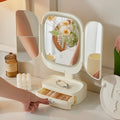 Makeup Customized Logo Cosmetic Mirror Private Label Standing Mirrors Different Shapes Desktop Cute Silver