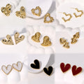 Vintage Style Heart Earrings 18k Gold Plated Irregular Design Earrings for Women Jewelry Wholesale
