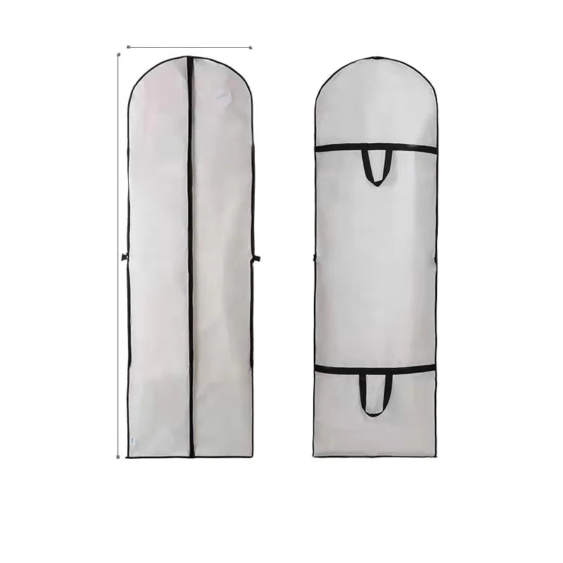 Custom Long Dress Storage Bag with logo Wrinkle Free Non Woven Foldable Bridal Gown Bag
