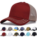 OEM Design Custom Classic Mens High Quality 6 Panels Black Cotton Twill Mesh Buckle Back Rubber Patch Trucker Caps