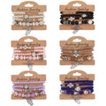 RisingMoon Bohemia 3pcs/sets Tassel Bracelet Handmade Multi Color Crystal Bracelet for Women Set Bohe Jewelry
