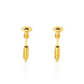 Chris April New Design in Stock 316L Stainless Steel PVD Gold Plated Simple Screw Piercing Stud Men Earrings