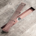 Modern Rose Gold Linear Floor Drain Bathroom Grid Grate Shower Drains