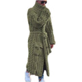 Men's Loose Casual Super Thick Chunky Knitted Cardigan Coat Single Button Maxi Long Hood Sweater for Winter