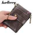 Baellerry Handmade PU Leather Luxury Slim Wallet Casual Small Mini Leather Purse with Polyester Lining Vintage Gents Mens Design
