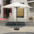 FEAMONT 9ft Round Hand Crank Solar Umbrella Outdoor Patio Garden Umbrella With Tilt Spot Commodity for Beach Use