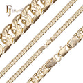 4mm+ FJ Fallon Fashion Jewelry Curb Link Double Cross Hammered Chain Plated in 14K Gold Brass Split
