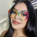 Women Fashion Irregular Colorful Glasses Frames TR90 Anti Blue Light Computer Eyeglasses Custom Prescription Eyeglasses Frame