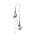 New Silver Color Long Bellflower Shape Earhooks with Natural Pearl Tassel Drop Earrings for Women Fashion Jewelry