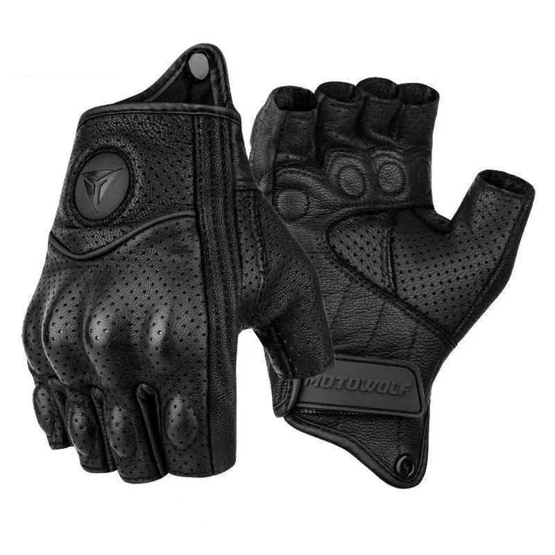 Half Finger Motorcycle Gloves Men Women Moto Leather Cycling Winter Gloves Motorbike ATV Motor Gloves