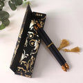 Hot Selling Unique Wedding Black Scroll Card Hot Stamping Foil Plastic Sticks and Tassel Luxury Scroll Invitations